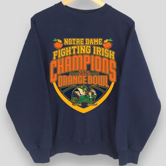 University of Notre Dame Sweatshirt, Notre Dame Fighting Irish Shirt Orange Bowl - Picture 2 of 2